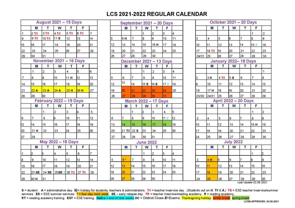 Leon County Schools Calendar 20212022 & Holidays