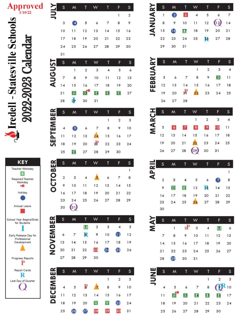 Iredell Statesville Schools Calendar Holidays 2022-2023