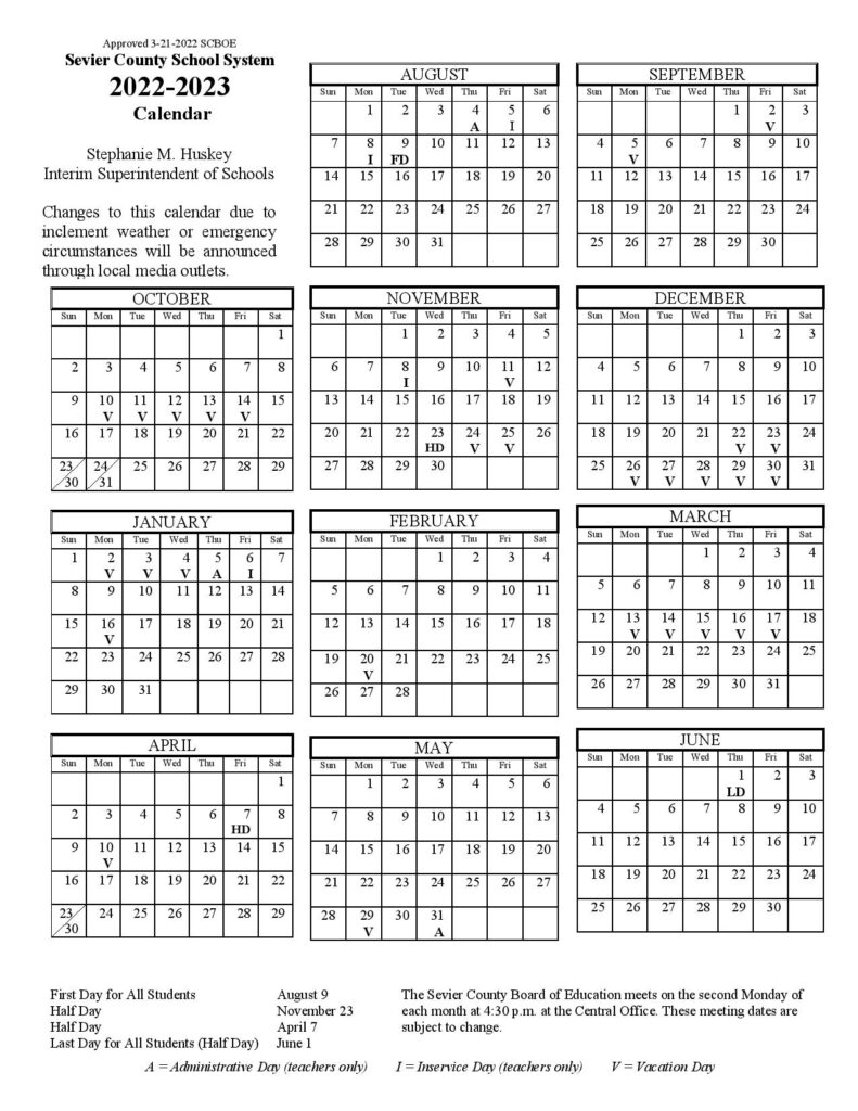 Stan State 2023 Calendar - Printable Calendar 2023