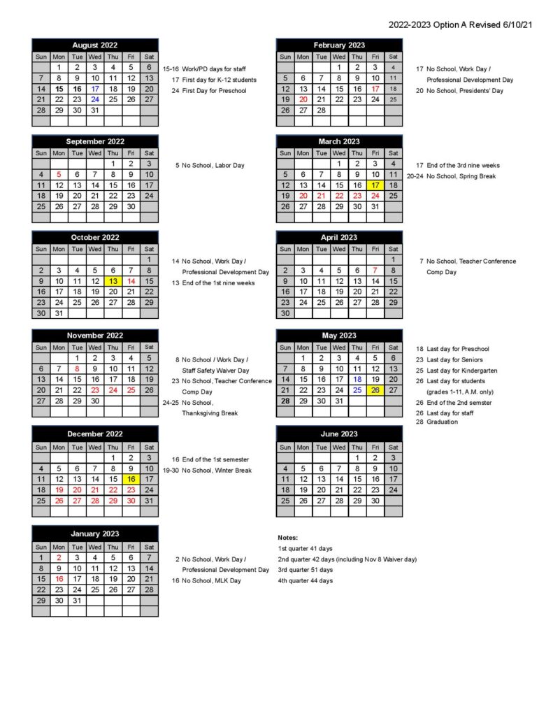 Dublin City School Calendar Holidays 2022 and 2023