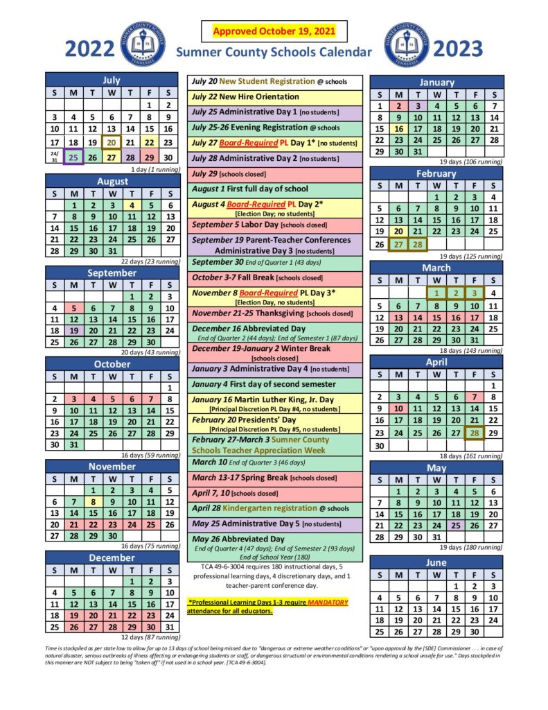 Sumner County School Calendar 2022 2023 Download Now