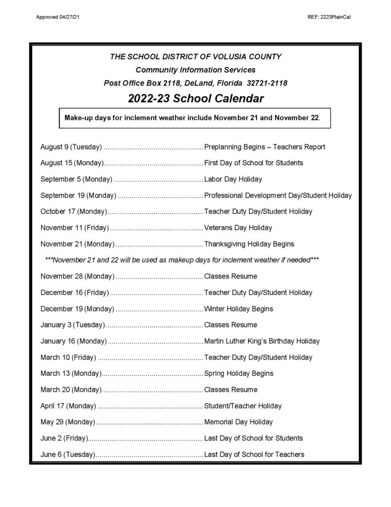 Volusia County School Calendar 20242025 Vikings Schedule 2024