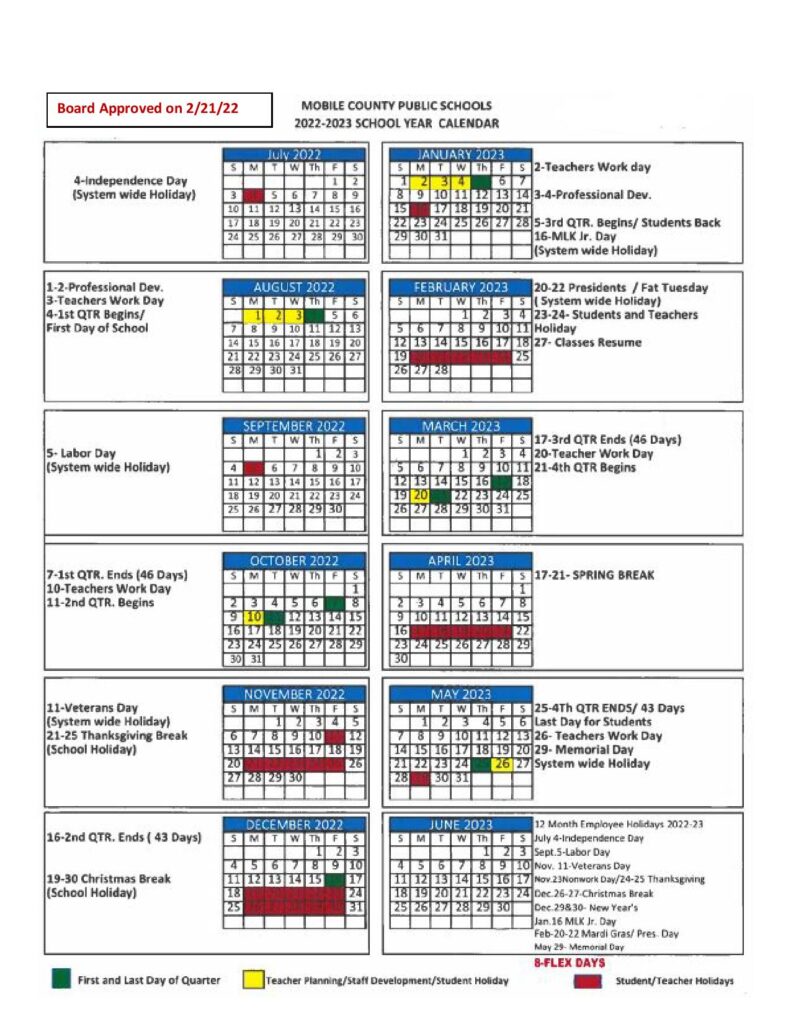 Mobile County Public Schools Calendar 20222023